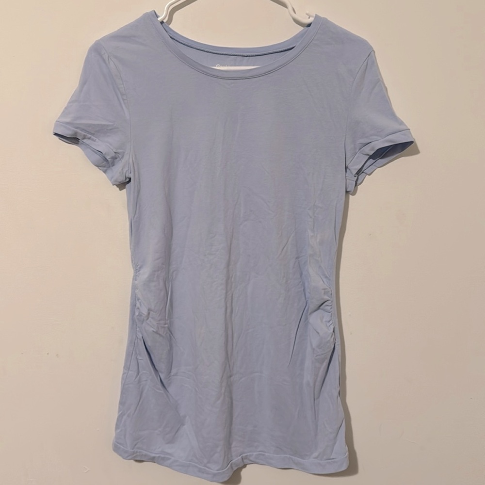 Gap Maternity Pure Body Blue Short Sleeve Shirt